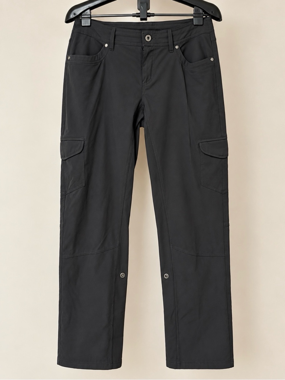 KÜHL Women’s Cargo Hiking Pants 12 Short Black Roll Up Convertible